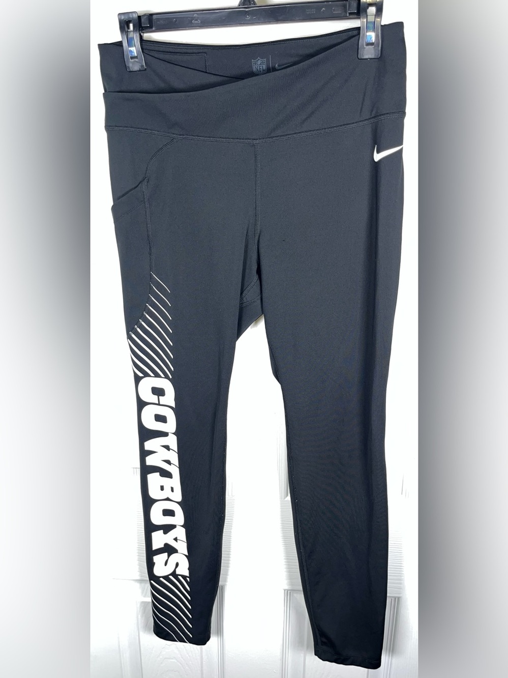 Nike Women’s Dallas Cowboys Leggings NFL Black White Polyester Football